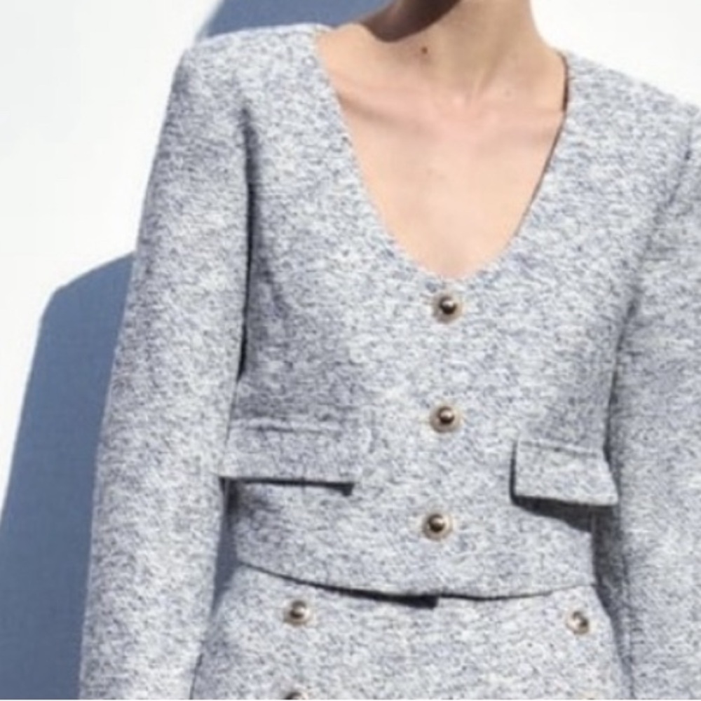 ZARA tweed crop blazer NWT